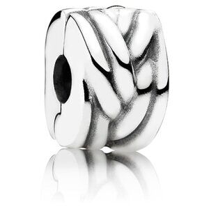 PANDORA Braided Clip Sterling Authentic Sterling Silver Charm Texture